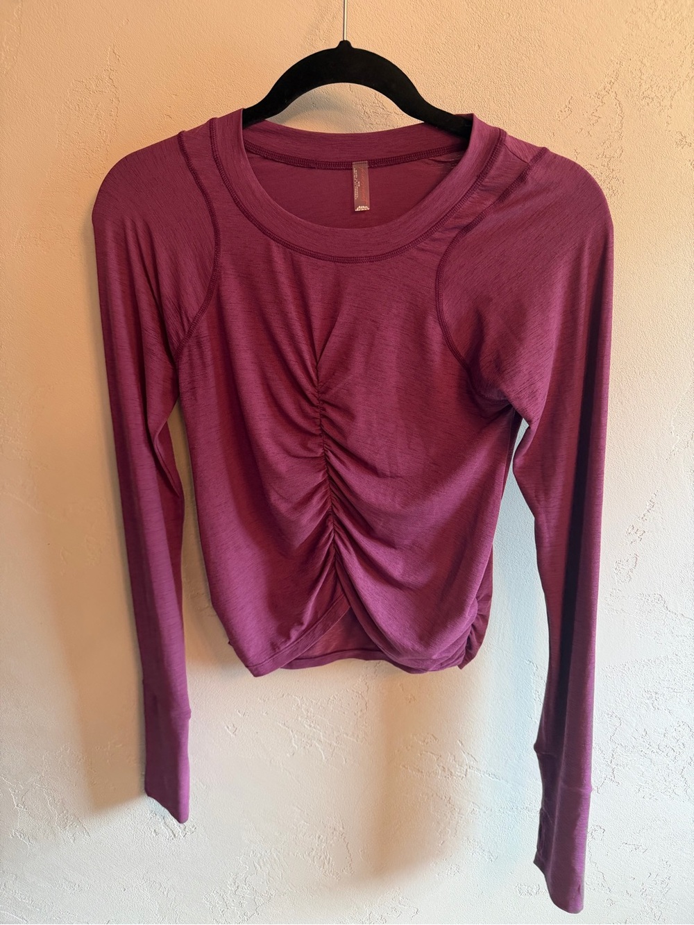 FP Movement by Free People Long-Sleeve Ruched Front Top - Plum